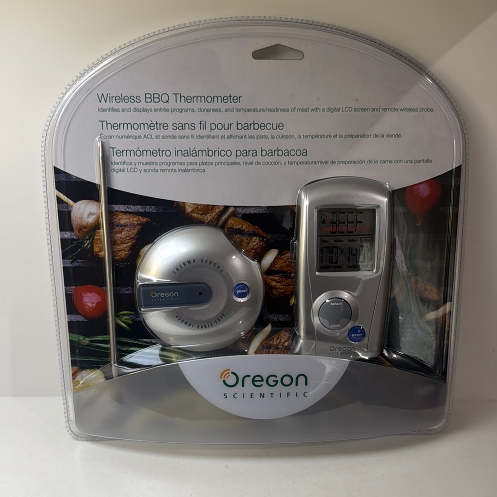 Oregon Scientific Wireless BBQ Thermometer LCD Remote Programmable NEW SEALED